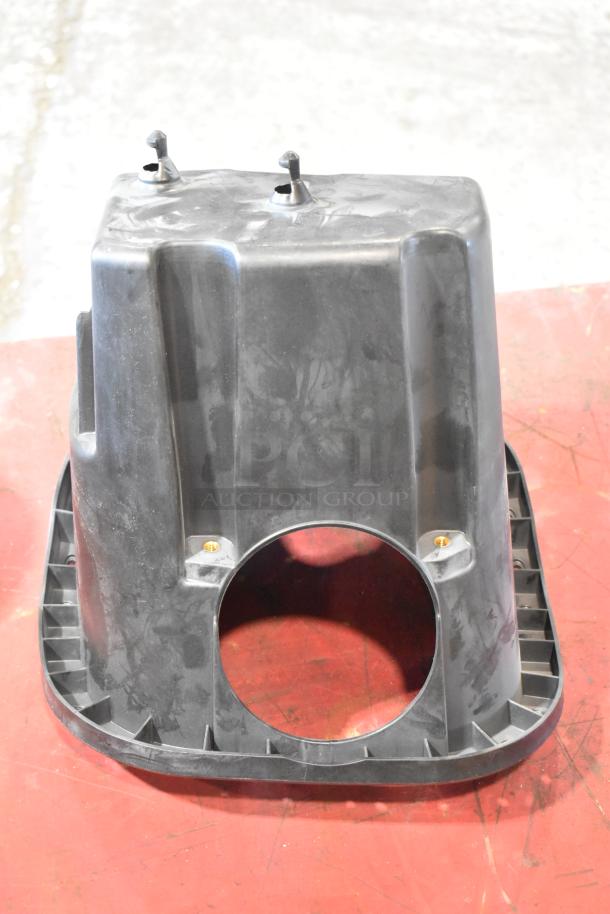 Plastic housing part for machinery, circular opening, used condition, part of a lot with 997-951F Filter.