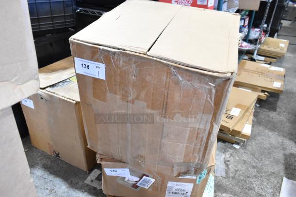 Cardboard box labeled "138" containing 111550-CAKHWX-AA cold air intake kit. Box shows signs of wear.