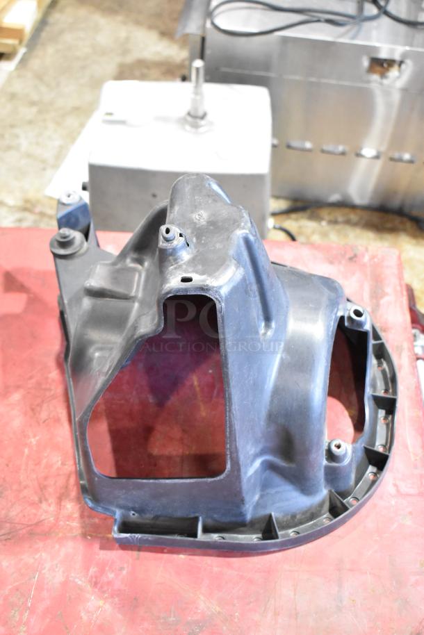 Box of parts featuring the 131550-CAKHK-AB cold air intake kit, showing a black plastic component; used condition.