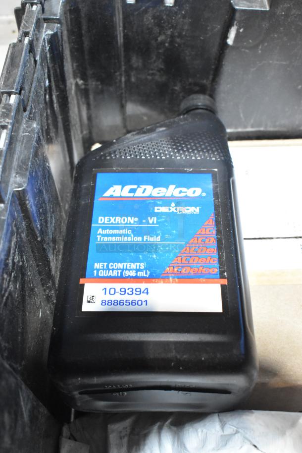 ACDelco Ultraguard Dexron VI automatic transmission fluid, 1 quart, in black poly bin, label shows quantity and model number 10-9394.