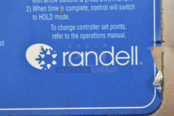 Randell BC-18 stainless steel commercial blast chiller label, showing brand name and model details.