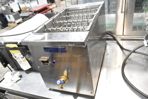 Imperial IRTC-32-WS-E-208 stainless steel commercial countertop deep fat fryer, electric, 208V, 1 phase, visible brand logo.