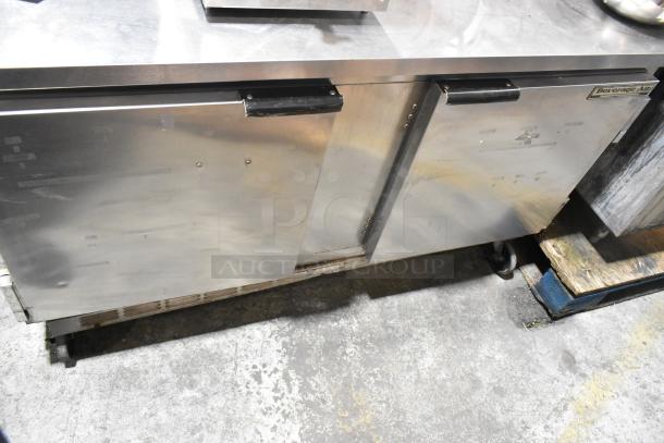 Beverage Air WTR60A stainless steel 2-door undercounter cooler on commercial casters, 115 volts, 1 phase, used condition.