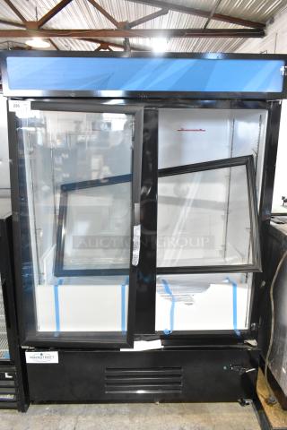 Mainstreet 829GMC49B metal commercial 2-door reach-in cooler on casters, 115V, 1 phase, in good condition.
