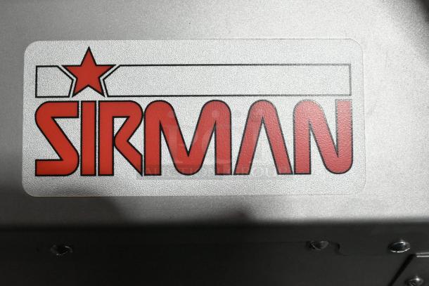 "Sirman 40806206F logo on the 2025 IP 80 XP BA Metal Commercial 170 lb. Electric Meat Mixer, 220V, new with scratches."