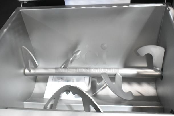 Brand new Sirman 40806206F 170 lb. electric meat mixer, metal construction, 220V, minor scratches.
