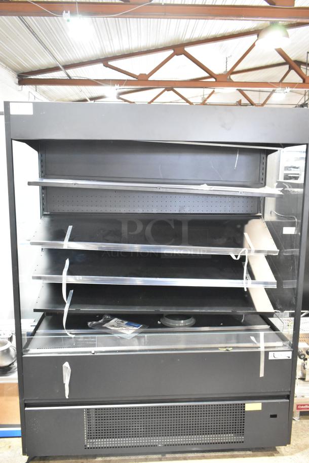 BRAND NEW Avantco 193VOA60B Black Metal Open Air Merchandiser, 59 1/8", LED lighting, minor scratches, commercial use.