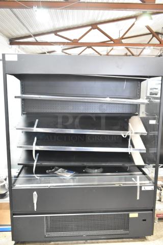 BRAND NEW Avantco 193VOA60B Black Metal Open Air Merchandiser, 59 1/8", LED lighting, minor scratches, commercial use.