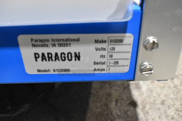 Paragon Simply-A-Blast Snow Cone Machine, Model 6133300, 120V, brand new with minor scratches and dents, metal countertop design.