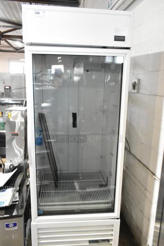 2021 True TSCI-600R-G-PH single door reach-in cooler, metal with glass door, poly coated racks, 115V, 1 phase.