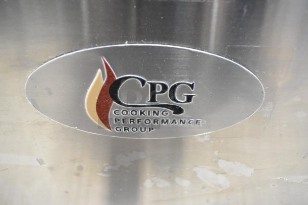 BRAND NEW SCRATCH AND DENT Cooking Performance Group 351ICOED stainless steel conveyor pizza oven. CPG logo visible.