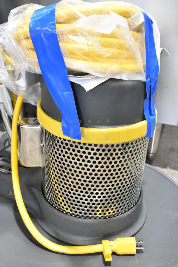 BRAND NEW Lavex TP-2015 Metal Commercial Floor Cleaner, 120V, 1 Phase, with visible protective wrapping and power cord.