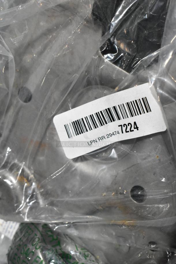 Lot of various items in black poly bin, includes mat. Visible barcode label reads "LPN RR 29474 7224".