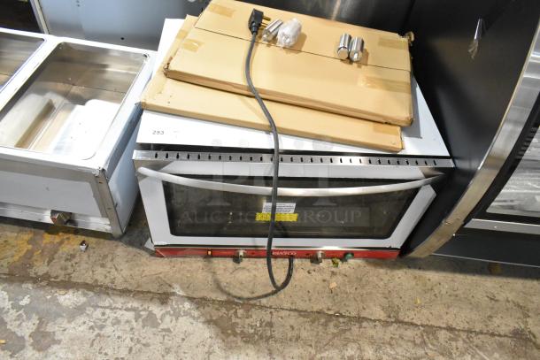 Brand new Avantco 177CO46M countertop convection oven with moisture injection, 4.4 cu. ft., 208/240V, 1 phase, visible power cord.