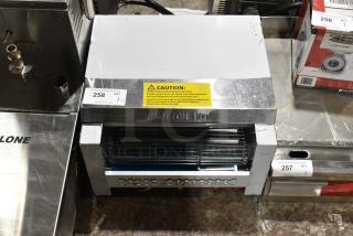 Brand new Avantco 184T3600D commercial conveyor toaster, 14.5" wide, 3" opening, 1200 slices/hour, 240V, scratch and dent condition.