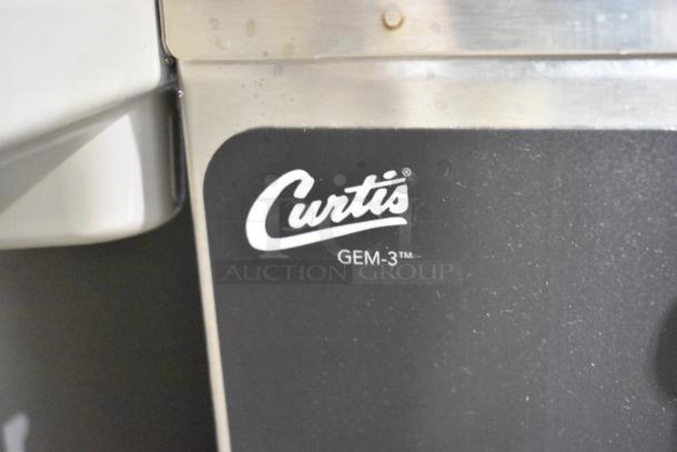 BRAND NEW Curtis GEM-120A-10 Gemini Stainless Steel Coffee Brewer; minor scratches, 120V, 1 Phase, Curtis logo visible.