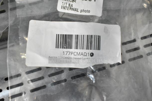 Plastic bag containing Avantco 177PCMAD10 Thermal Cutoff with visible barcode and label, new condition.