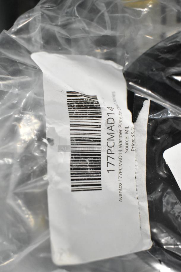 Avantco 177PCMAD14 Warmer Plate label, new condition in plastic packaging, includes barcode and price $52.