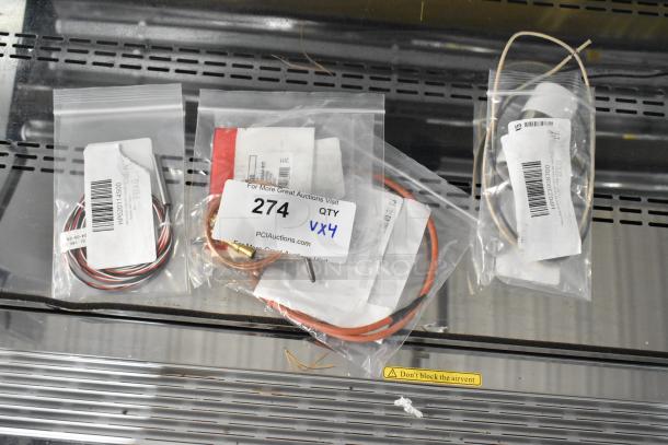 Four new scratch-and-dent items: Hatco T-Stat Probe, Imperial Range Thermocouple, Ignitor Wire, and Lamp Hold.