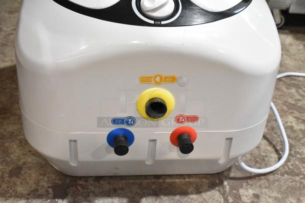 BRAND NEW SCRATCH AND DENT Eccotemp EM-7.0 7 Gal Electric Indoor Mini-Tank Water Heater. Visible input/output labels. 110/120V, 1 Phase.