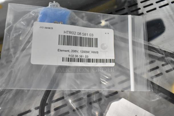 Bag containing Hatco R02.08.581.03 Kit, labeled "Element, 208V, 1200W, HWB", part of a new scratch and dent auction lot.