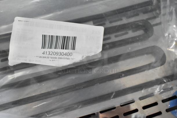 6 brand new Hatco elements, including model 41320930400, 1650W, 208V, in sealed packaging with product label visible.