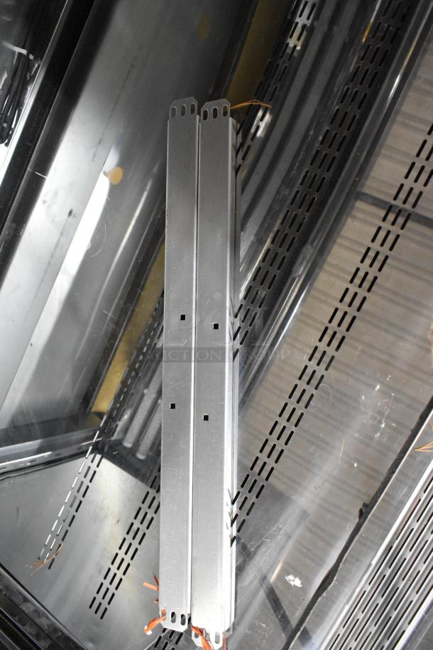 Two metal strips from Hatco R02.08.001D.00 Kit, new condition, slight dent, visible wiring, 120V capacity.