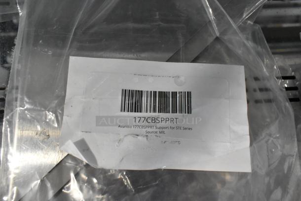 Plastic-wrapped Avantco 177CBSPPRT Support for STE Series, barcode and label visible. Brand new condition.