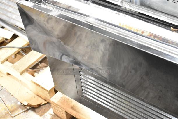 Avantco 193HAC51B black air curtain merchandiser, 47 3/16", 1 shelf, LED lighting, minor wear visible.