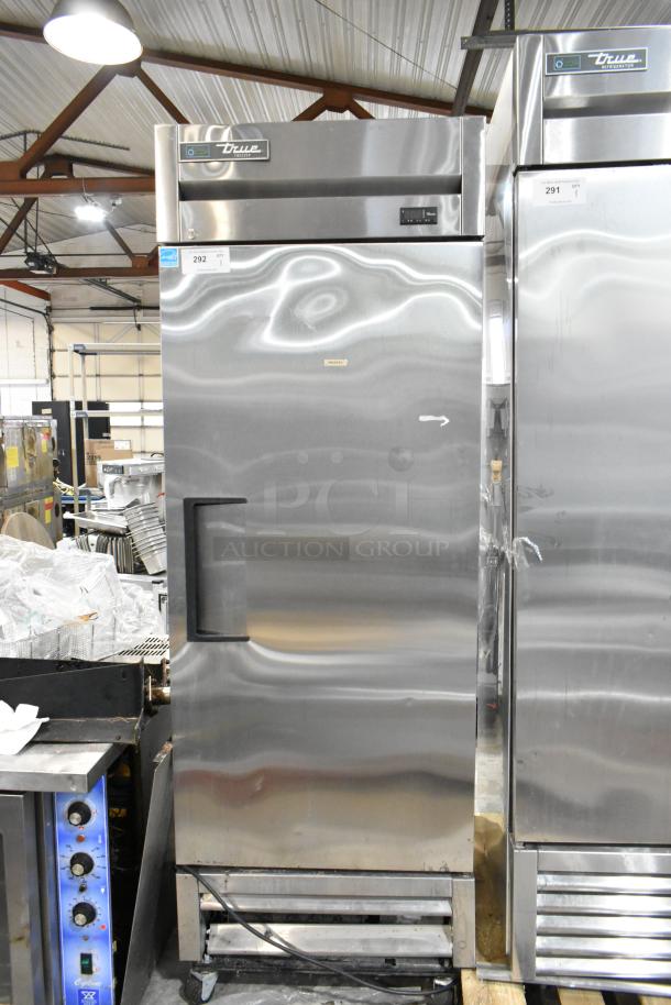 2020 True T-19F-HC stainless steel single door commercial freezer, poly coated racks, 115V, excellent condition.