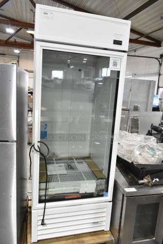 BRAND NEW SCRATCH AND DENT! 2025 True TSCI-600R-G-PH Metal Commercial Single Door Reach In Cooler Merchandiser w/ Poly Coated Racks. 115 Volts, 1 Phase. - Item #1216138