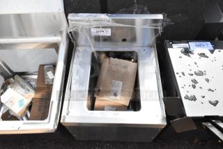 Brand new Regency 600UHS1918S underbar hand sink, 19"x18", with swivel faucet, minor scratches and dents, visible Regency label.