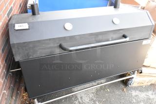 BRAND NEW Backyard Pro 60" charcoal/wood smoker grill, adjustable grates, dome lid, minor scratches, assembled.