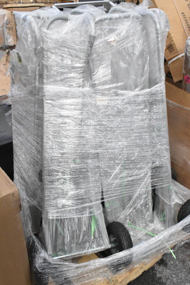 7 Lavex 503HDTP600GR hand trucks, 600 lb capacity, gray, 10" pneumatic wheels. New, scratch and dent condition.