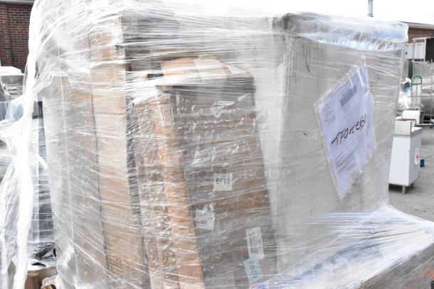 Lot of various items in sealed plastic wrap showing labels; condition is scratch and dent, brand new.