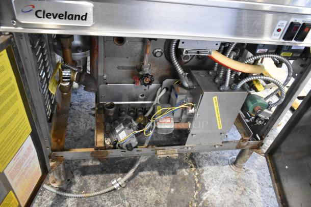 Cleveland PGM3002 stainless steel commercial propane gas pressure steam cabinet, visible internal components, used condition.