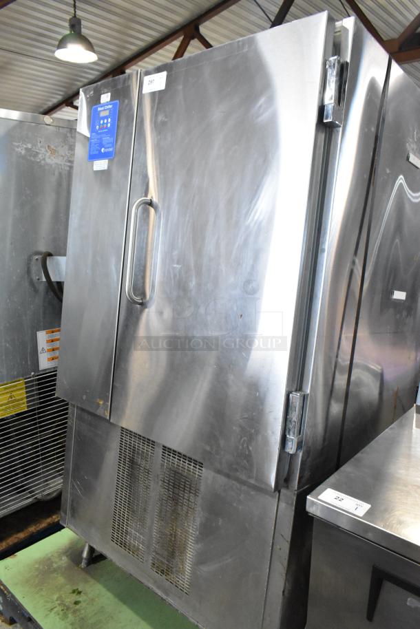 Randell BC-18 stainless steel commercial blast chiller, 115/230V, 1 phase, visible wear, model and specs label on door.