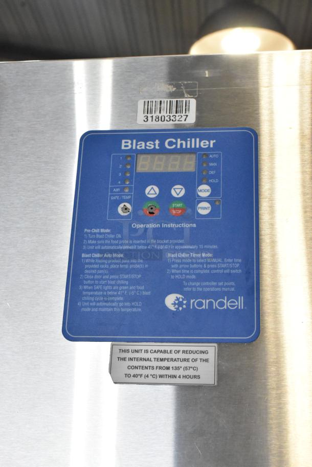 Randell BC-18 Stainless Steel Commercial Blast Chiller, 115/230V, 1 Phase, control panel with instructions, in good condition.