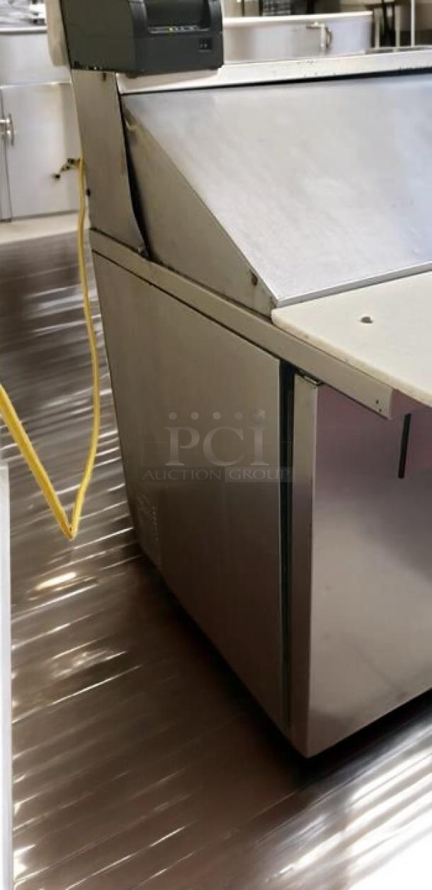 True TSSU-72-18 sandwich/salad prep refrigerator, 3-door, stainless steel, 72" wide, fully tested, excellent condition.
