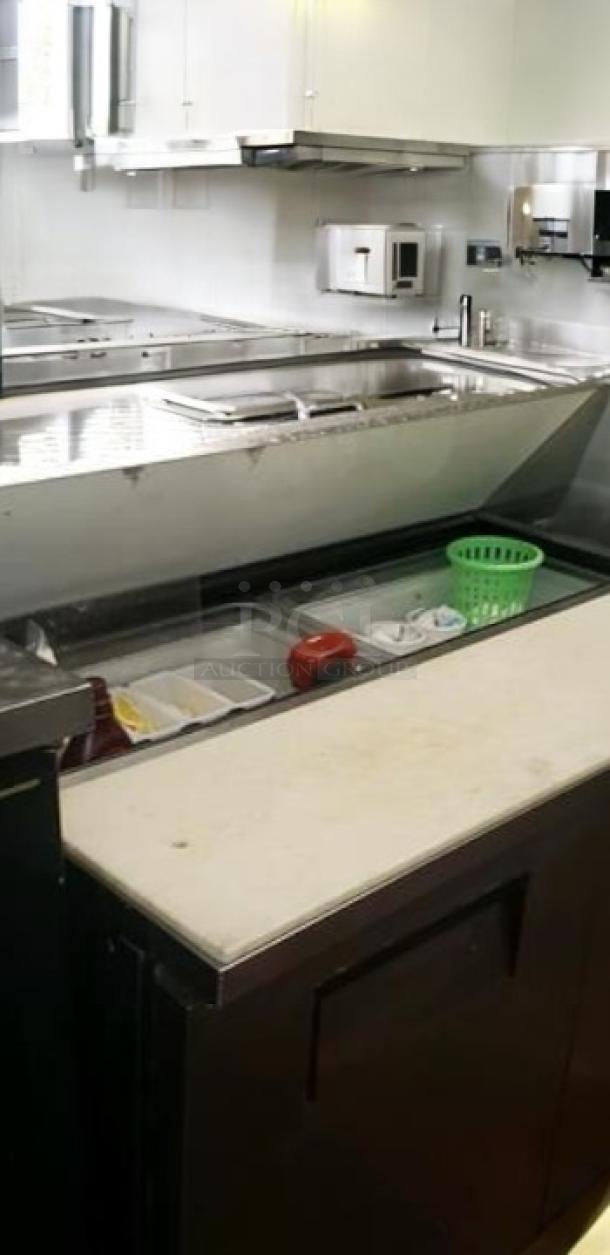 True TSSU-48-12 sandwich/salad prep refrigerator, 48" wide, excellent condition, 2-door, fully tested, 115V.