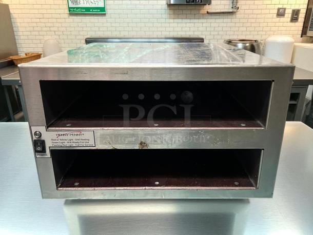 Henny Penny MPC22.05 modular warming drawer, 14 3/4"W, four compartments, tested, operational, visible power switch, labeling.