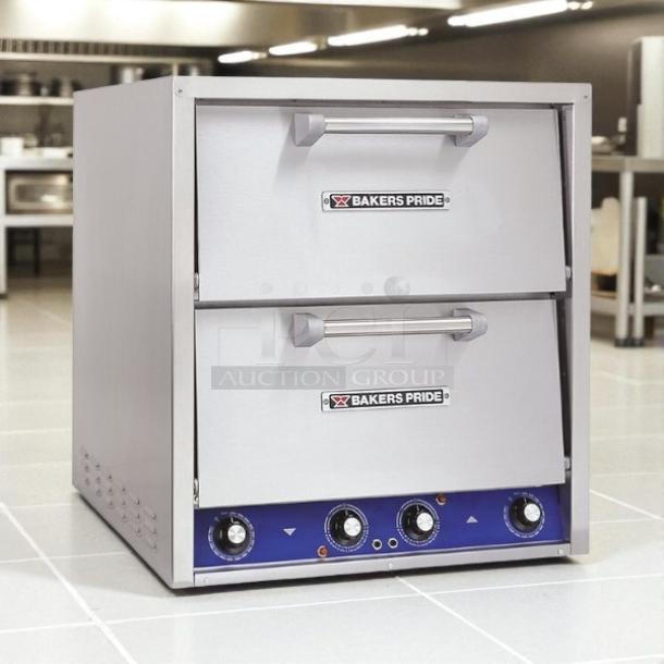 Bakers Pride P44-BL countertop pizza oven; excellent condition; dual doors; electric; 220-240V, 3 phase, 7200W; tested working.