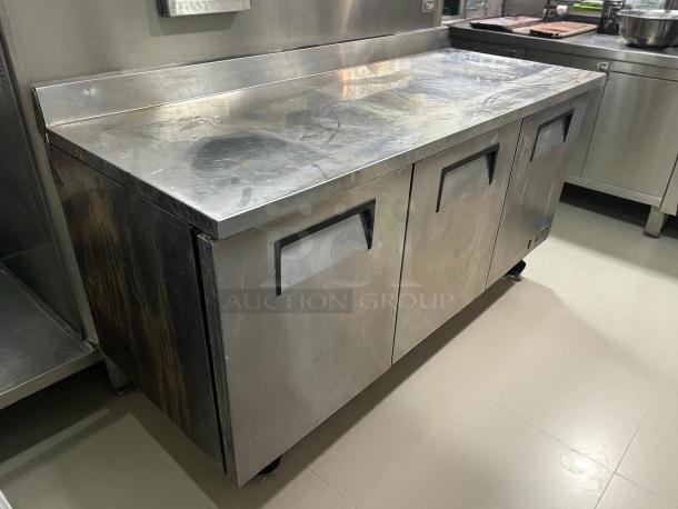 True TWT-72-HC stainless steel 3-section work top refrigerator, 19 Cu.Ft capacity, great condition, tested and working.