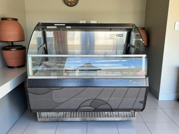 Turbo Air TOM-50LB-N 51" black horizontal open display merchandiser, excellent condition, tested and working.