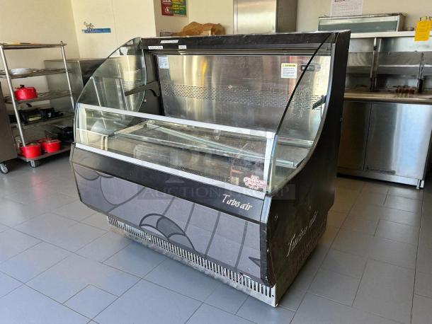 Turbo Air TOM-50LB-N 51" horizontal open display merchandiser, low profile, black, excellent condition, tested and working.