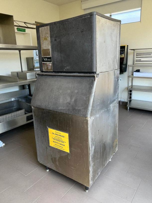 Ice-O-Matic ICE0500HW cube ice maker in great condition. Tested and working. Features visible label and sturdy design.