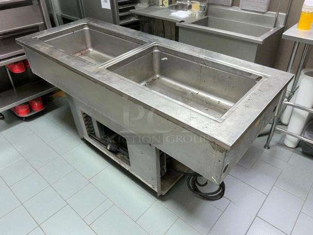 Delfield 8148-EFNP refrigerated cold food well, two-pan, stainless steel, tested and working condition.