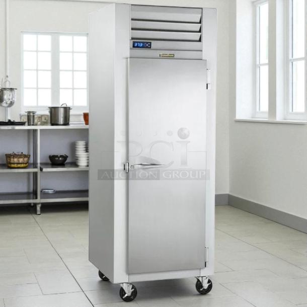 Traulsen G12010 30" G Series solid door reach-in freezer, great condition, right hinged, tested, on wheels, digital display.