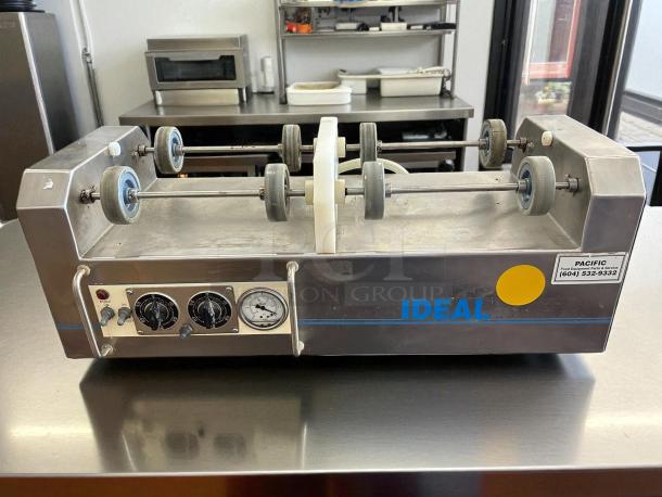 Lumar Ideal LU-2X15 double vacuum tumbler, 115v, 1ph, stainless steel, control panel with dials, and Pacific Food Service label.