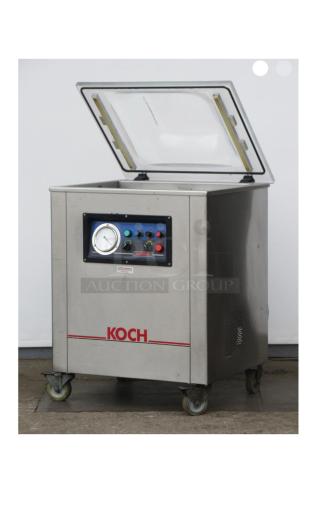 Koch Model K918-3 heavy-duty chamber vacuum sealer, superb condition, 220V, fully tested, made in Germany.